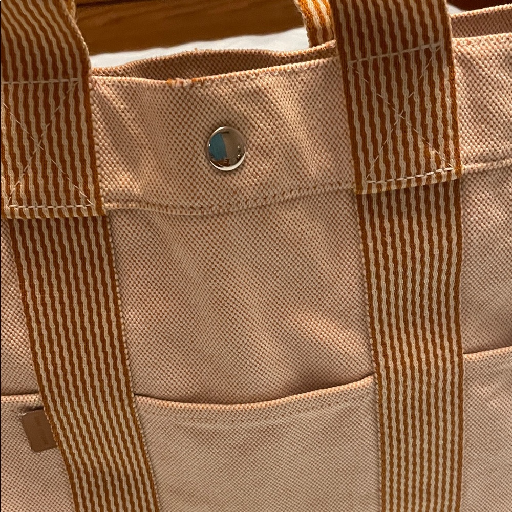 Hermes Canvas  Beige MM Tote Bag.